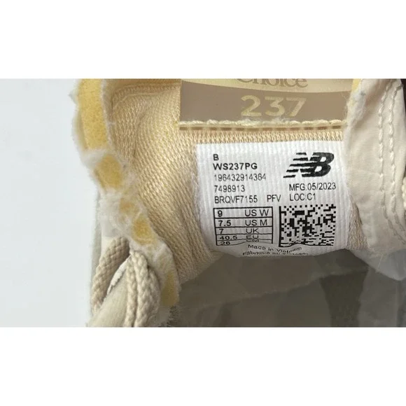 New Balance 237 Sneaker Womens 9 Cream Shoe Running Jogging Performance Gym - Picture 9 of 11